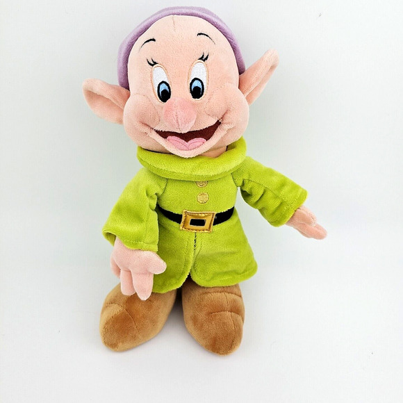 Disney Store Snow White and the Seven Dwarfs 11 in Dopey Plush Doll Green Coat - Picture 10 of 13